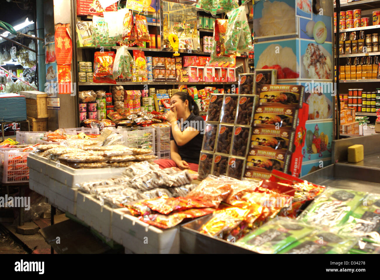Chinese food shop in Bangkok 's Chinatown , Thailand Stock Photo Alamy