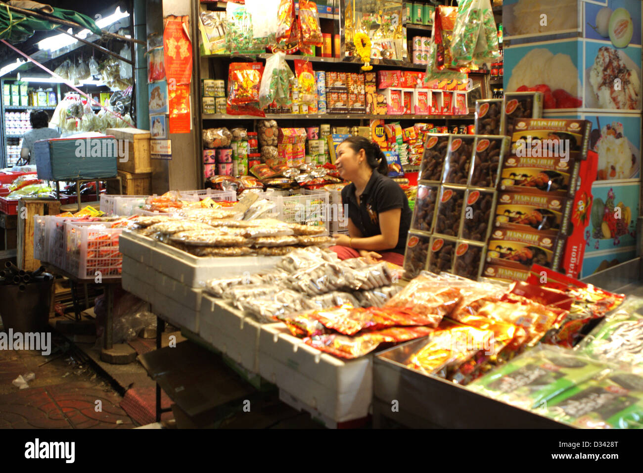 Chinese food shop in Bangkok 's Chinatown , Thailand Stock Photo Alamy