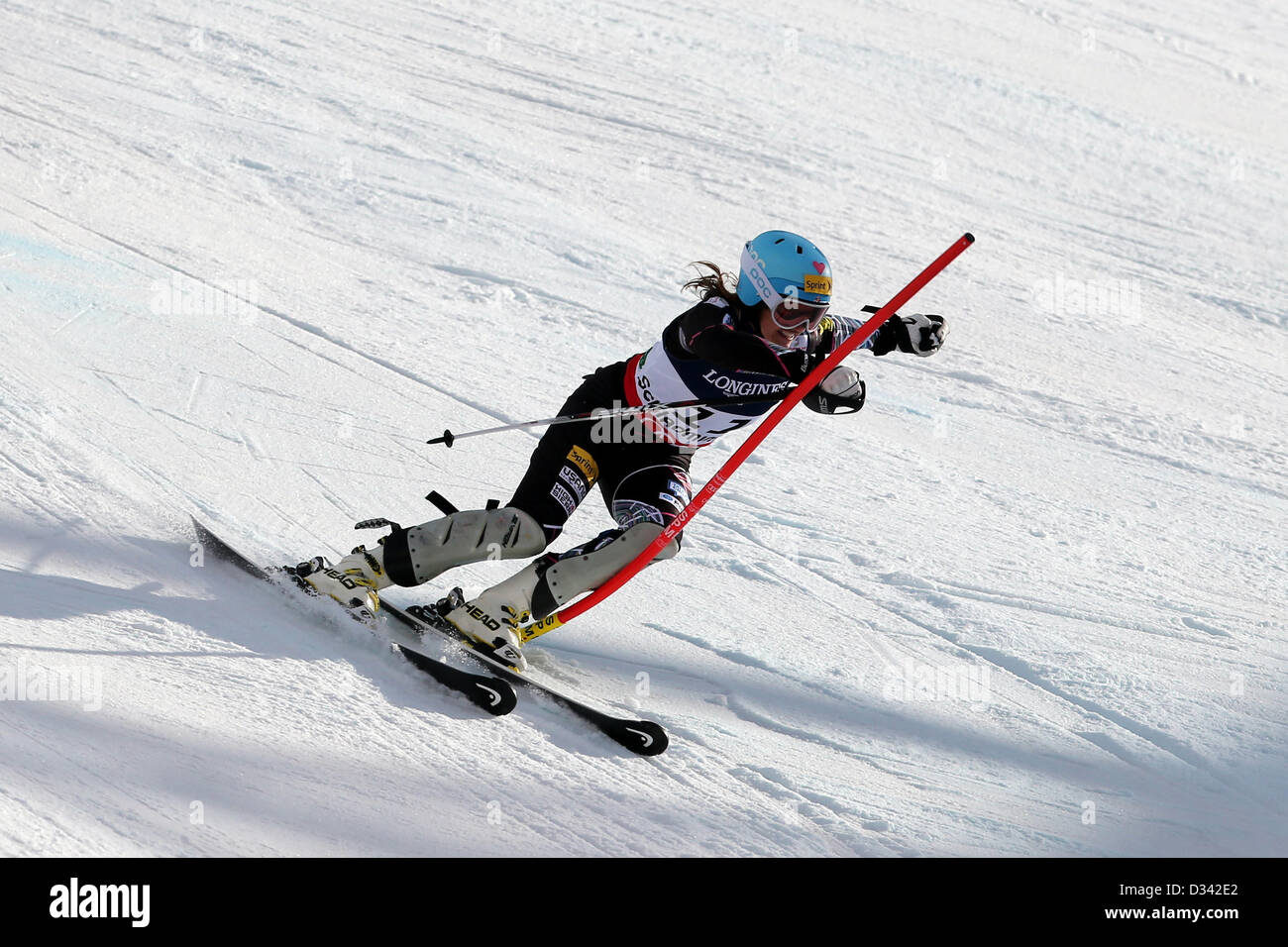 Schladming, Austria. 8th February 2013.  Julia Mancuso (USA) in action during the FIS Alpine World Super Combination Ski Championships  2013.  Credit:  Action Plus Sports Images / Alamy Live News Stock Photo