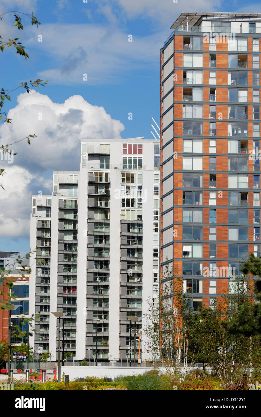 Apartments blocks in Salford Quays Stock Photo Alamy