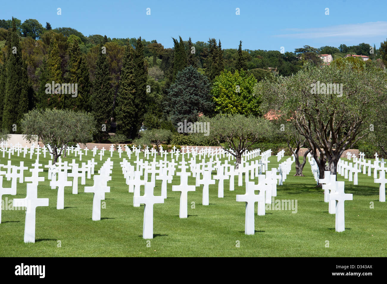 War World II cemetery with american soldiers in Draguignan Provence France Stock Photo