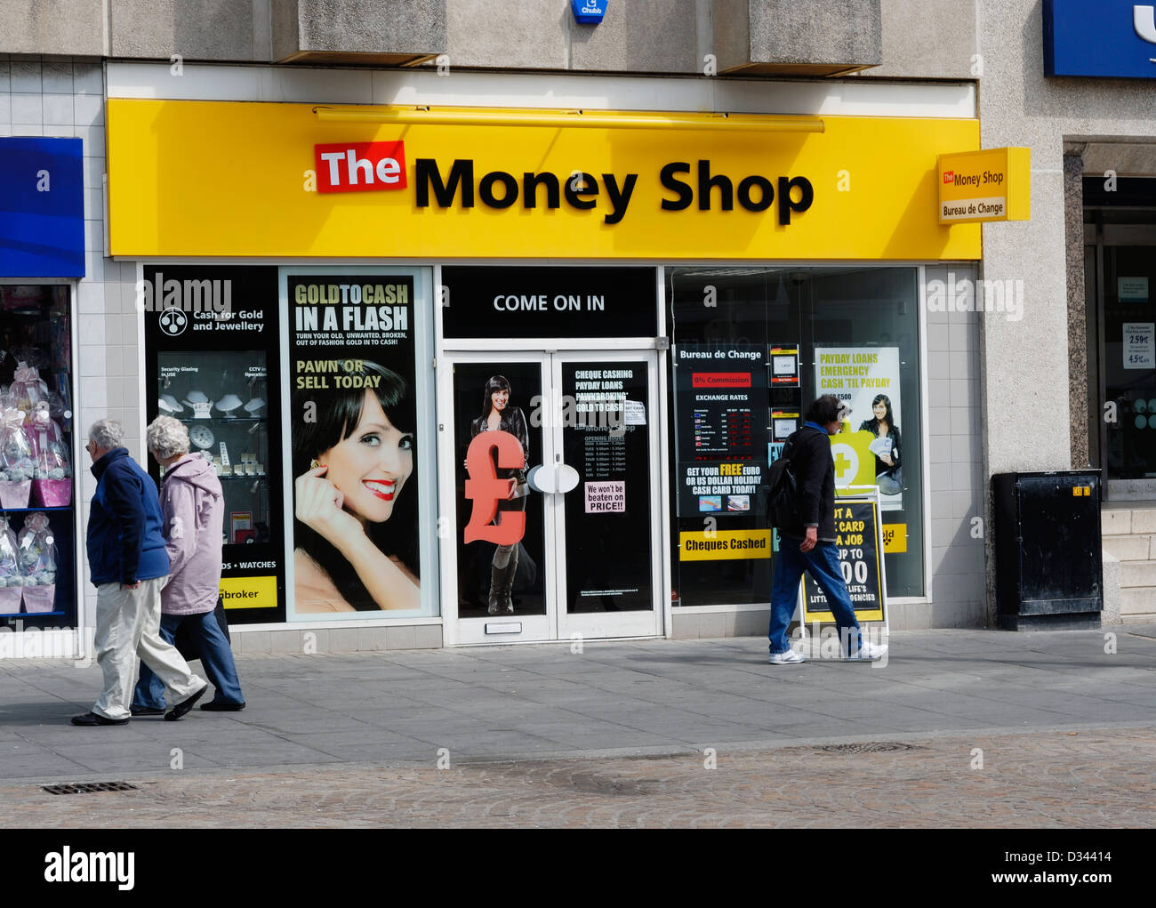 The Money Shop in Blackpool, Lancashire,  offering Western Union and 'Cash for gold' facility. Stock Photo