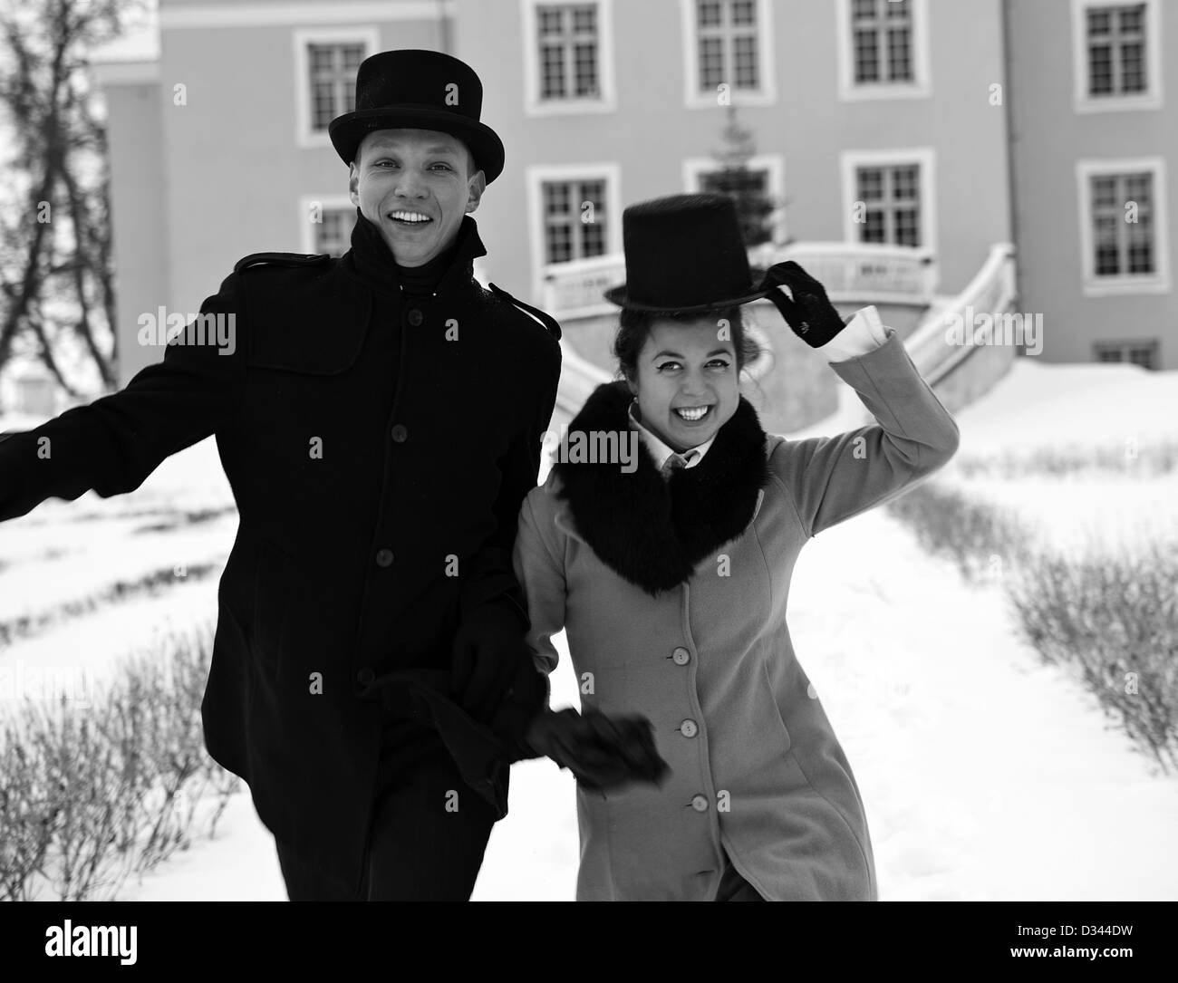 Greeting friends Black and White Stock Photos & Images - Alamy
