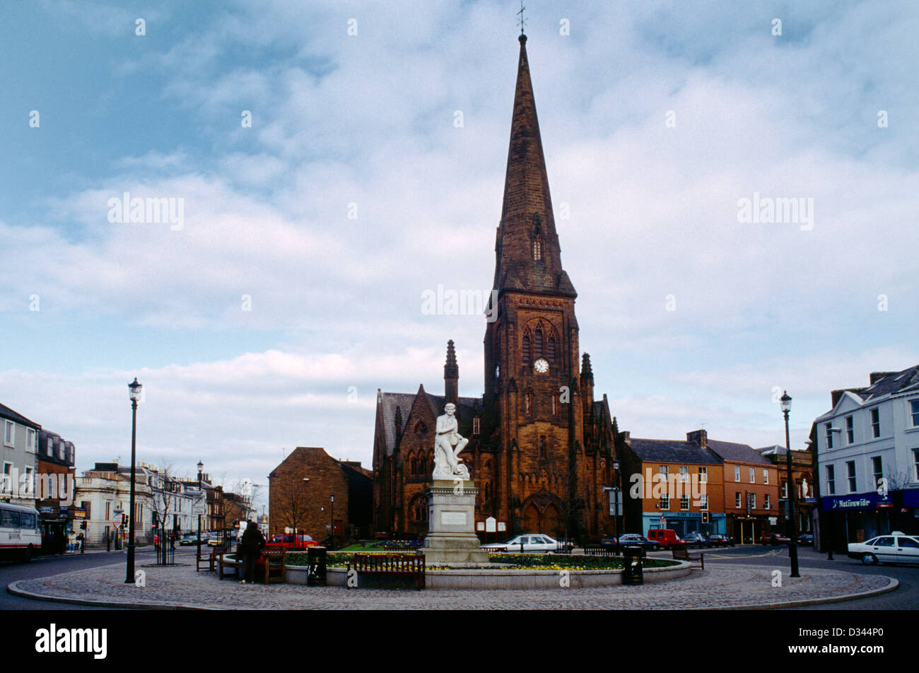 Dumfries Scotland St Mary Greyfriars Church Robert Burns Statue Stock