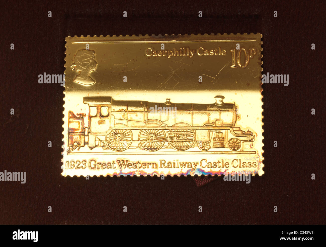 Gold Stamp commemorating Caerphilly Castle 1923 Great Western Railway