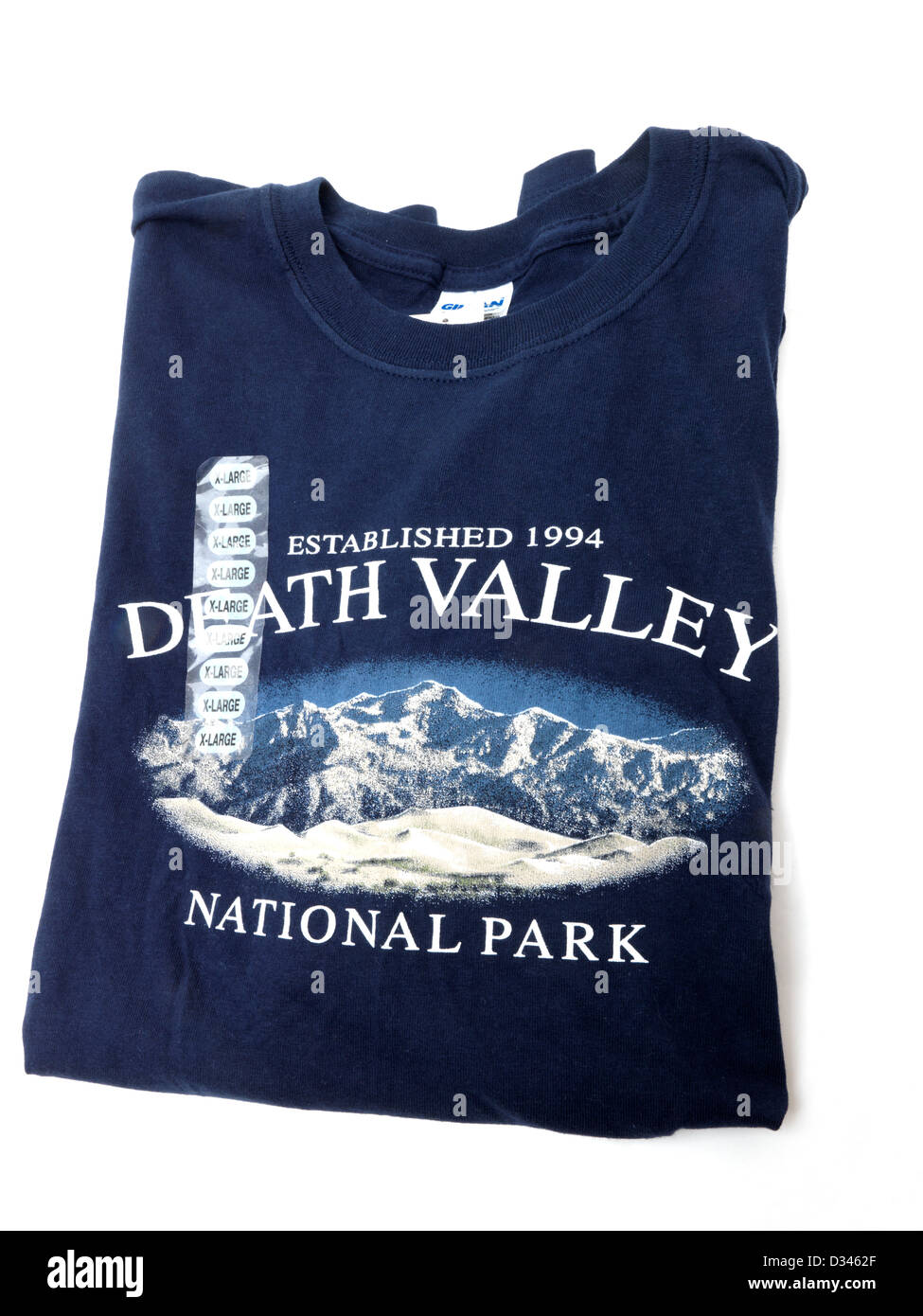 Death Valley National Park T-Shirt With Size Extra Large Label Stock Photo