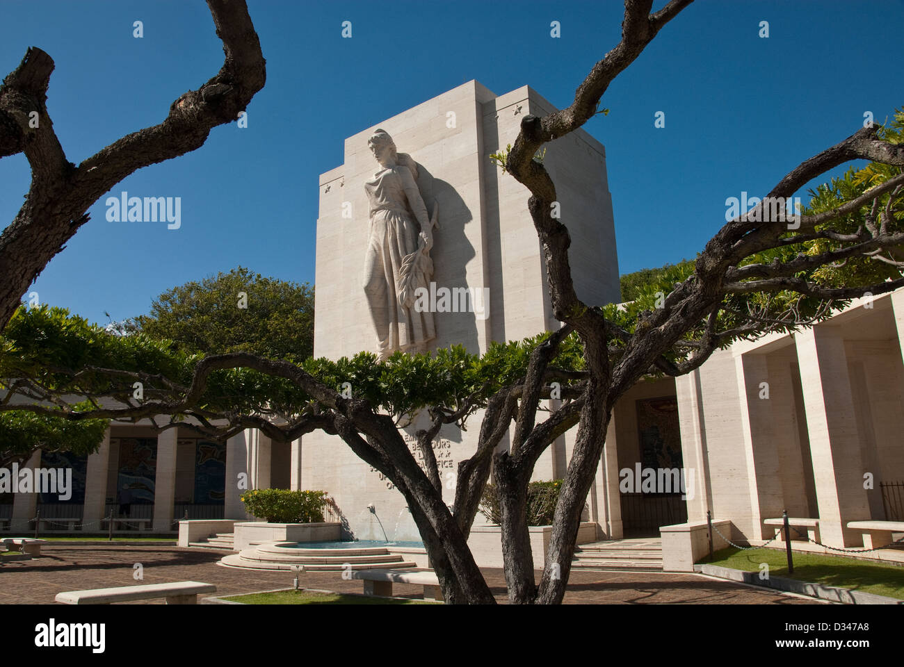 National Cemetery of the Pacific Punchbowl Oahu Hawaii USA Stock Photo