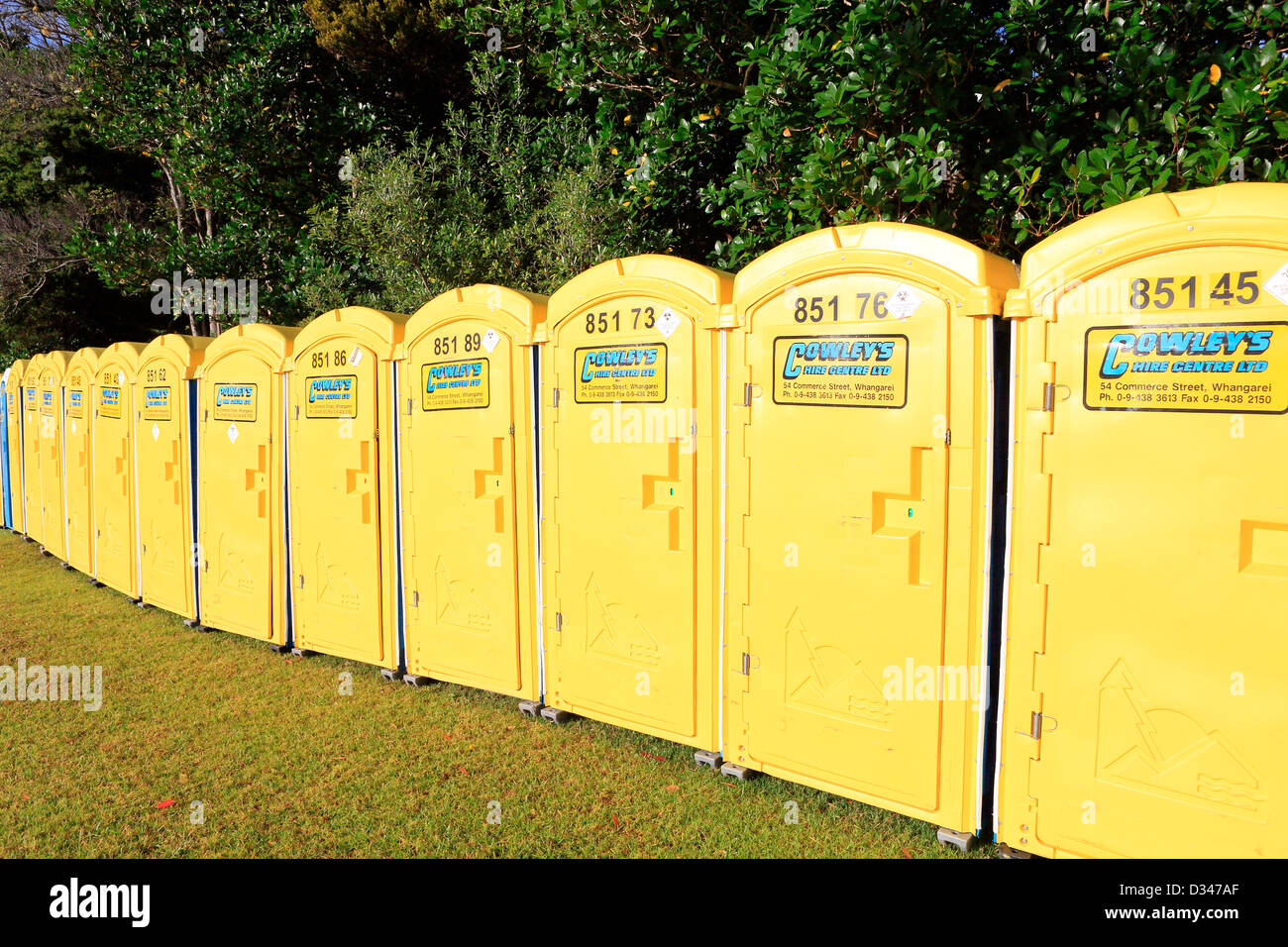 portable toilets set up for public event Stock Photo - Alamy