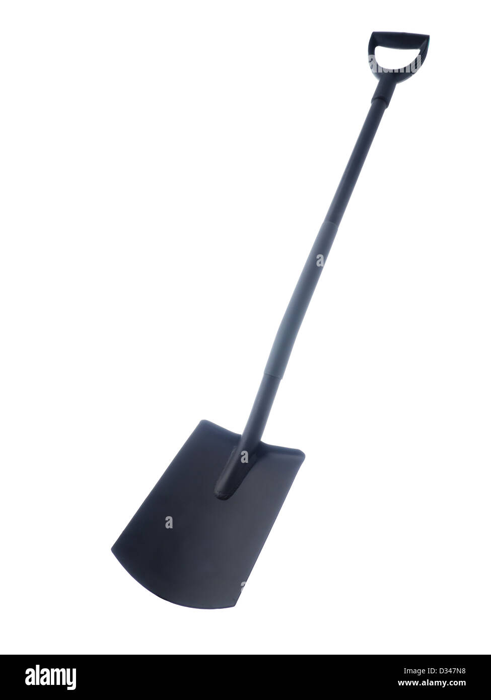 Black shovel shot on white background Stock Photo