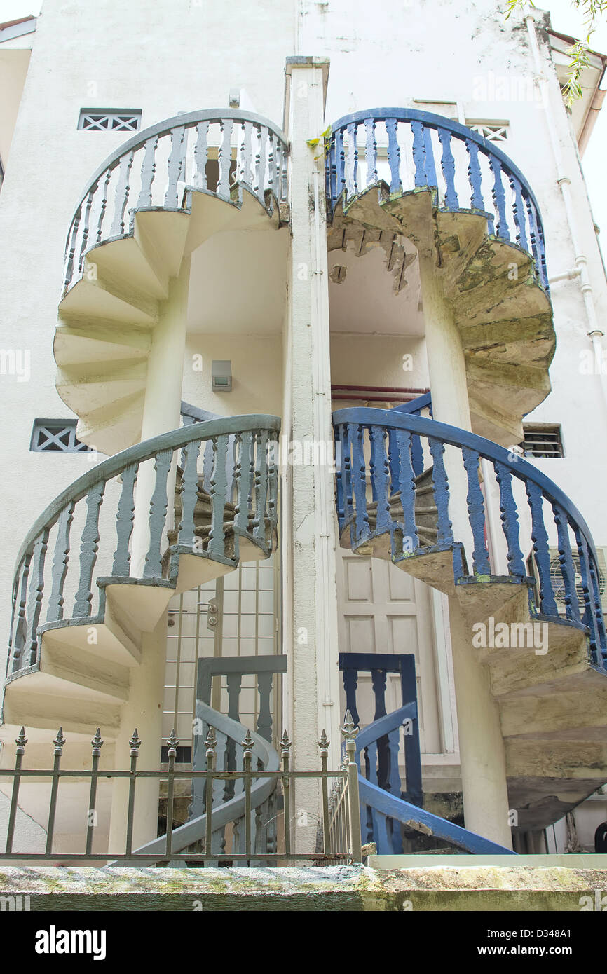 Historic Peranakan House Behind Staircase Stock Photo