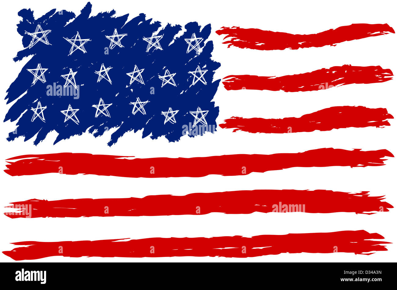 Hand Drawn American Flag Stock Photo - Alamy