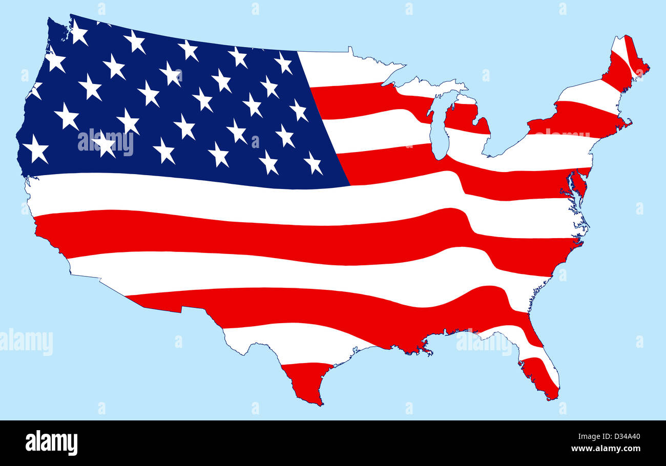 United States Map And Flag United States Map And Flag