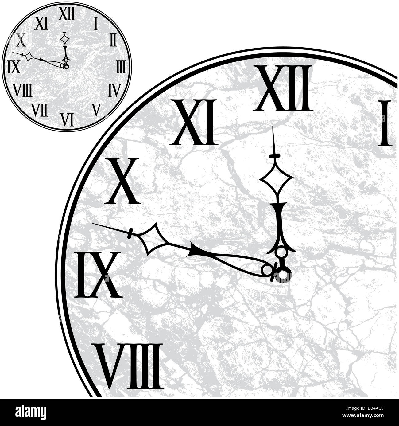 Clock Face with Roman Numerals Stock Photo