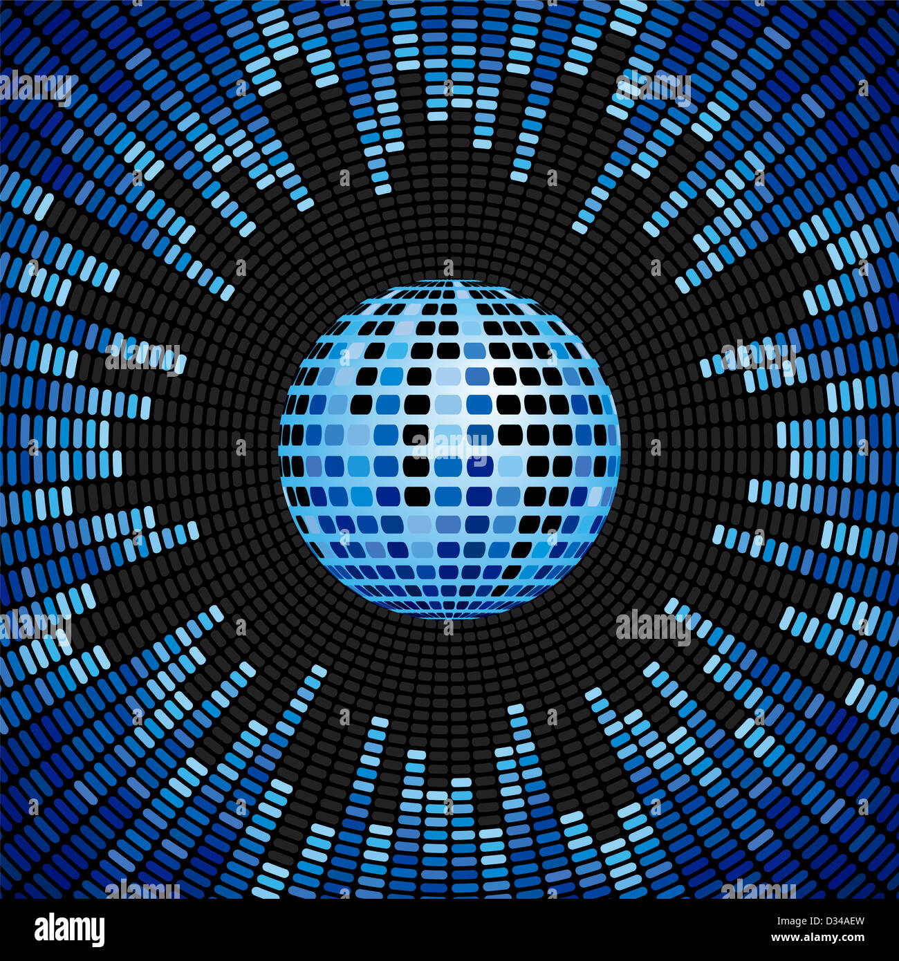 Blue Disco Ball and Equalizer Background Stock Photo - Alamy