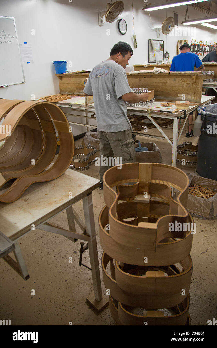 El Cajon, California Workers make guitars at the Taylor Guitars