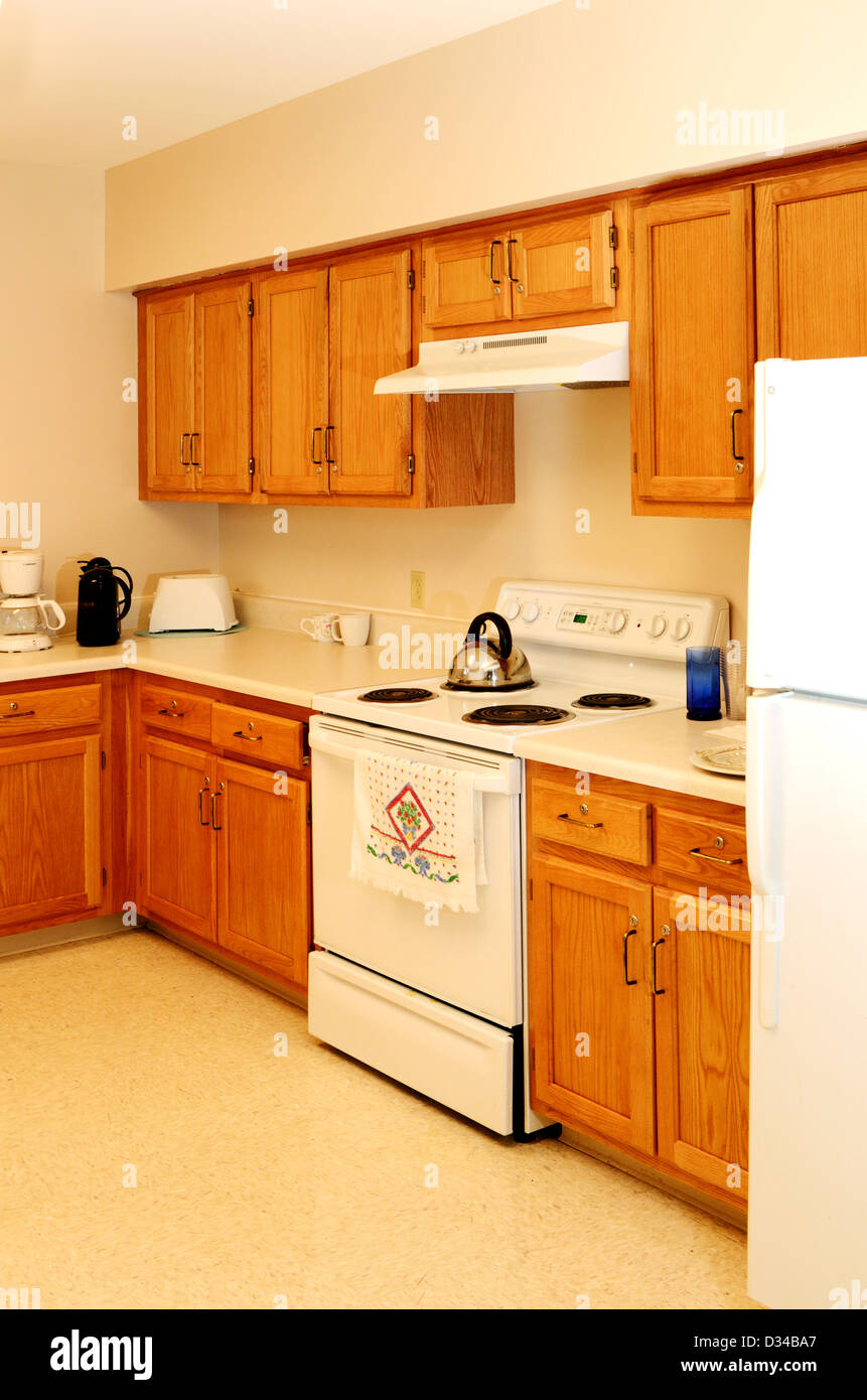 Large kitchen with wood Stock Photo Alamy