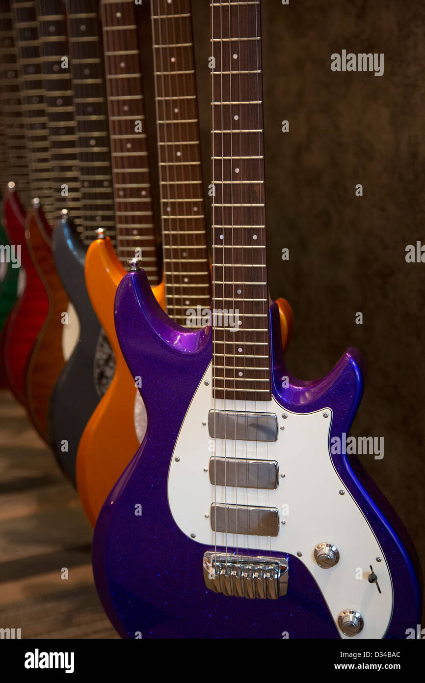El Cajon, California Electric guitars on display at the Taylor