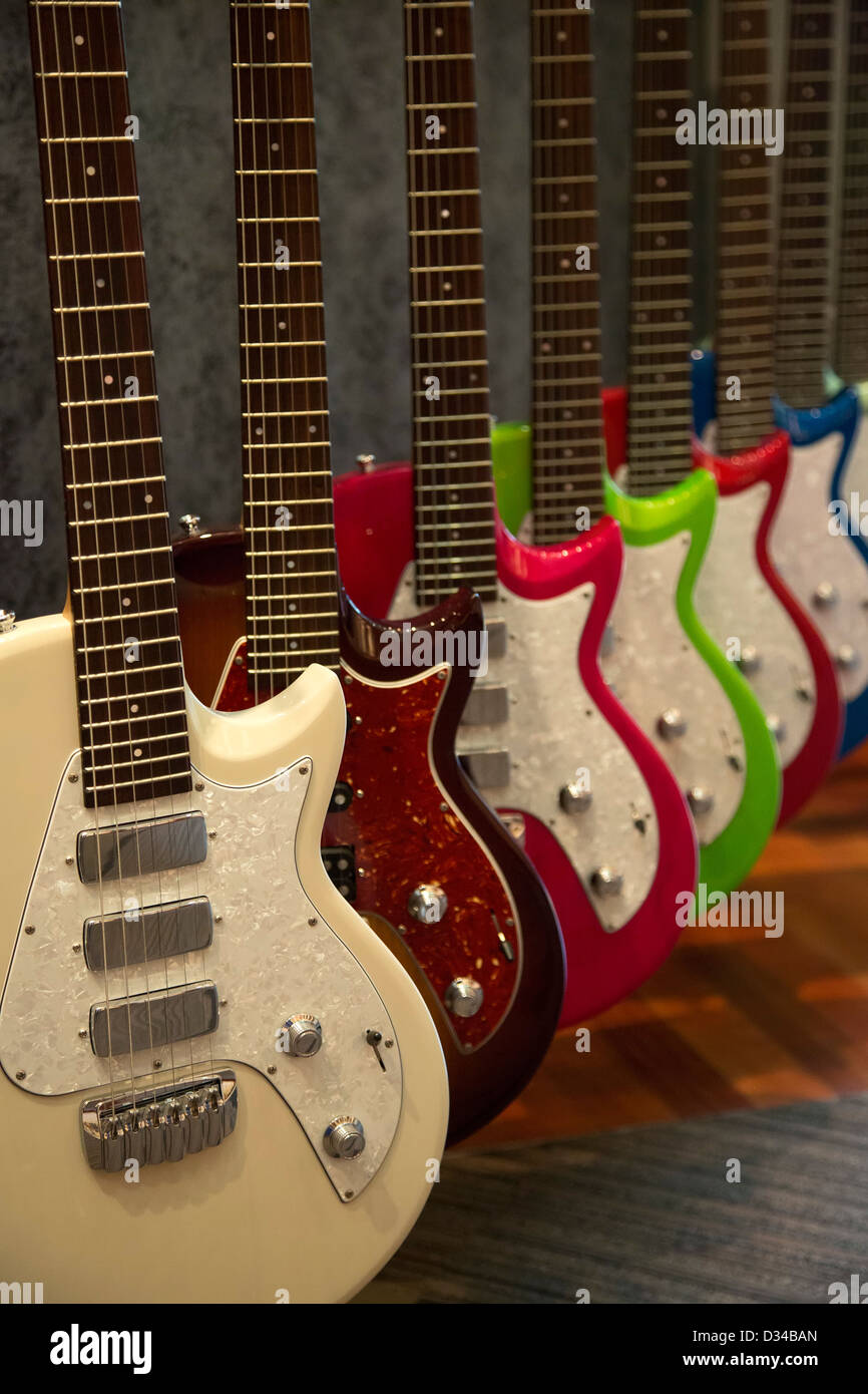El Cajon, California Electric guitars on display at the Taylor