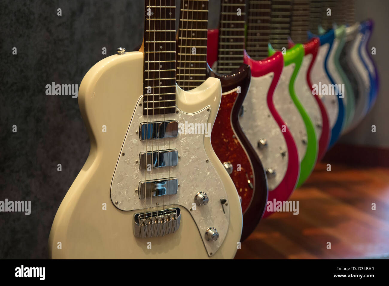 El Cajon, California Electric guitars on display at the Taylor