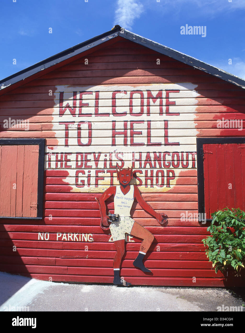 The Devil's Hangout Gift Shop at Hell, West Bay, Grand Cayman, Cayman Islands, Greater Antilles, Caribbean Stock Photo