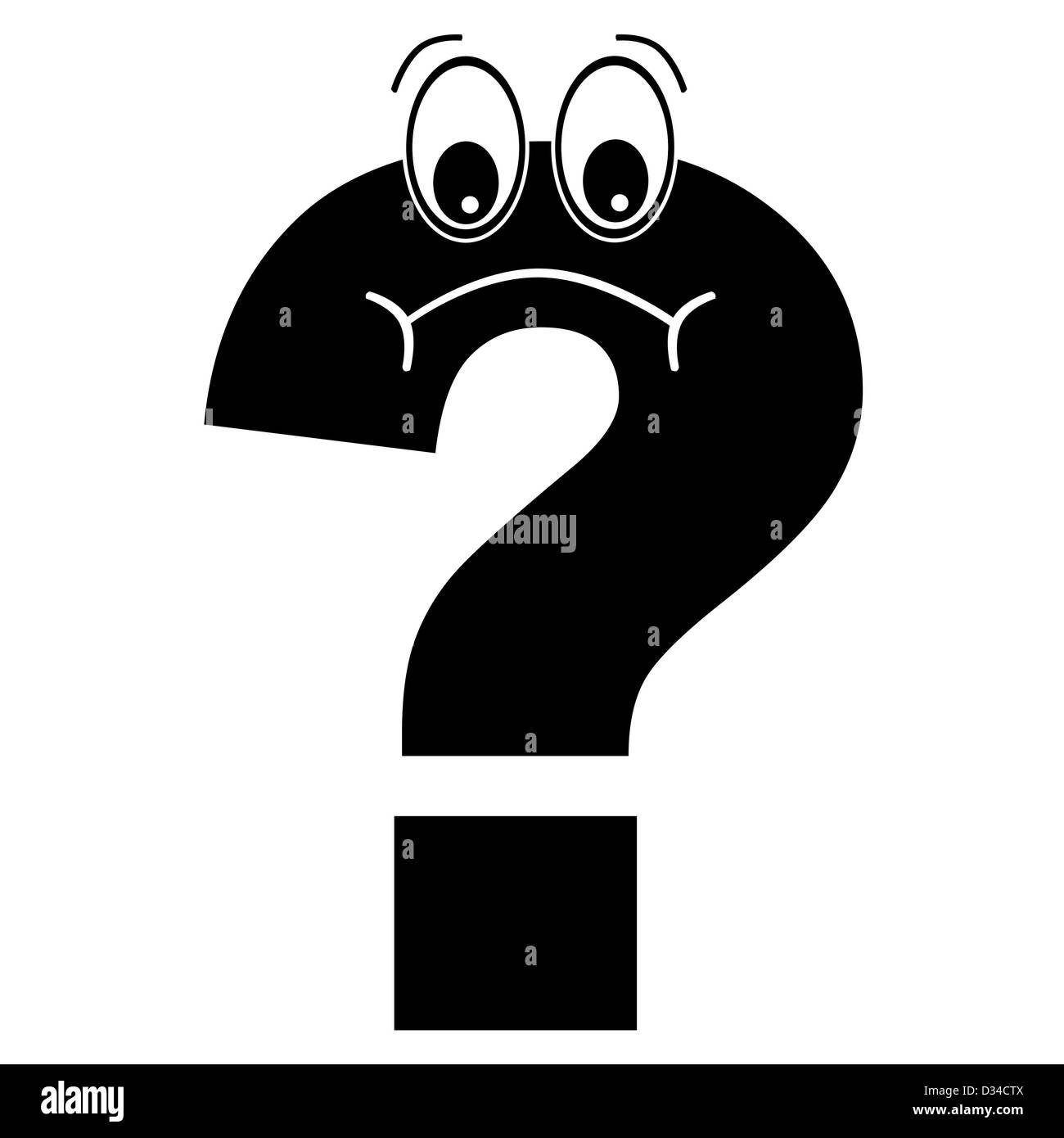 Confused and Sad Question Mark Stock Photo