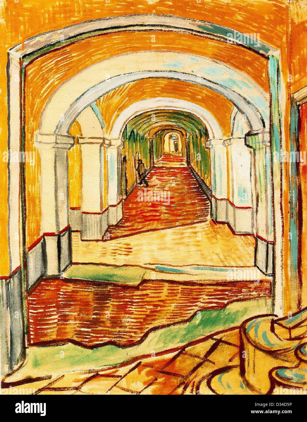 Vincent van Gogh, Corridor in the asylum. 1889. Post-Impressionism. Oil on canvas. Museum of Modern Art, New York, USA. Stock Photo