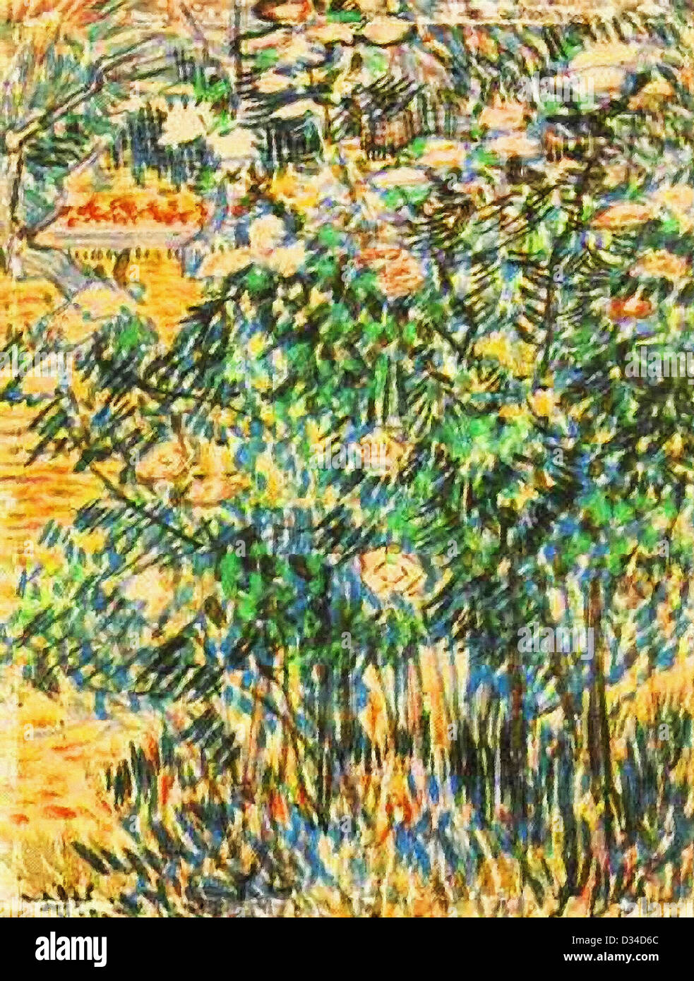 Vincent van Gogh, Flowering Shrubs. 1889. Post-Impressionism. Oil on canvas. Rijksmuseum Kröller-Müller, Otterlo, Netherlands. Stock Photo