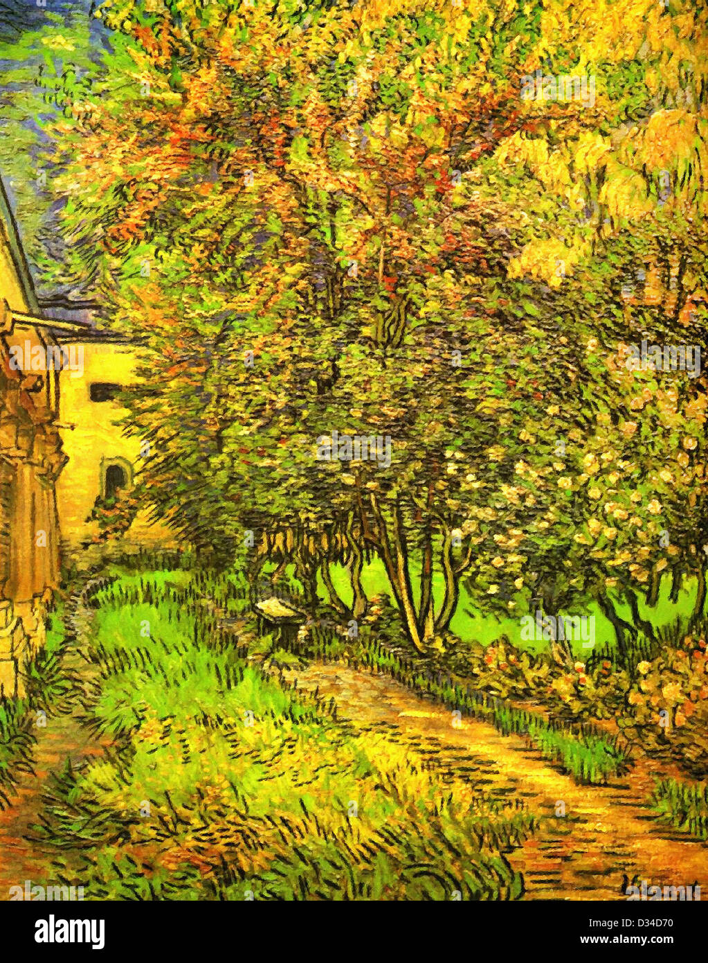 Vincent van Gogh, The Garden of Saint-Paul Hospital. 1889. Post-Impressionism. Oil on canvas.Rijksmuseum Kröller-Müller, Otterlo Stock Photo