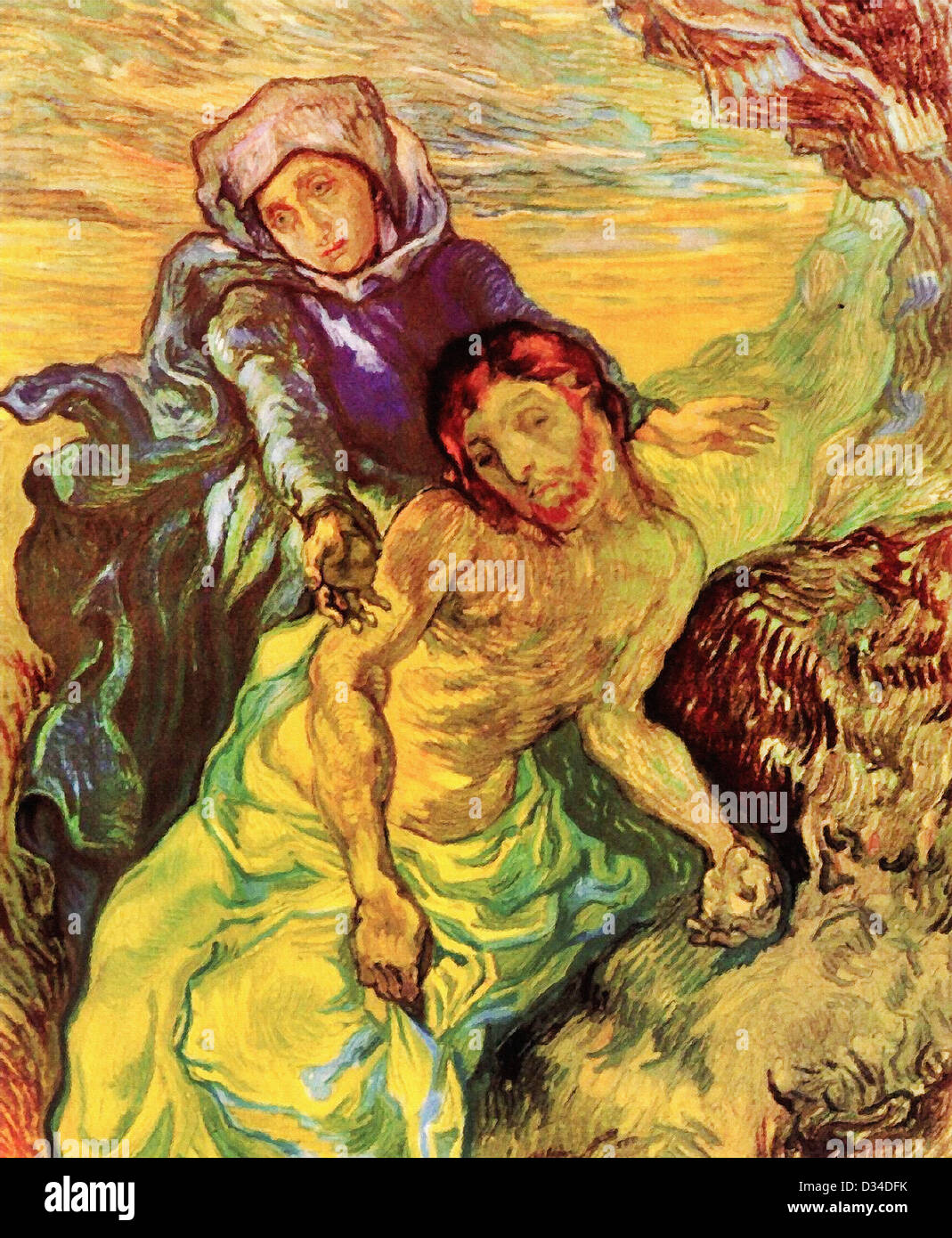 Vincent van Gogh, Pieta. 1889. PostImpressionism. Oil on canvas. Van Gogh Museum, Amsterdam