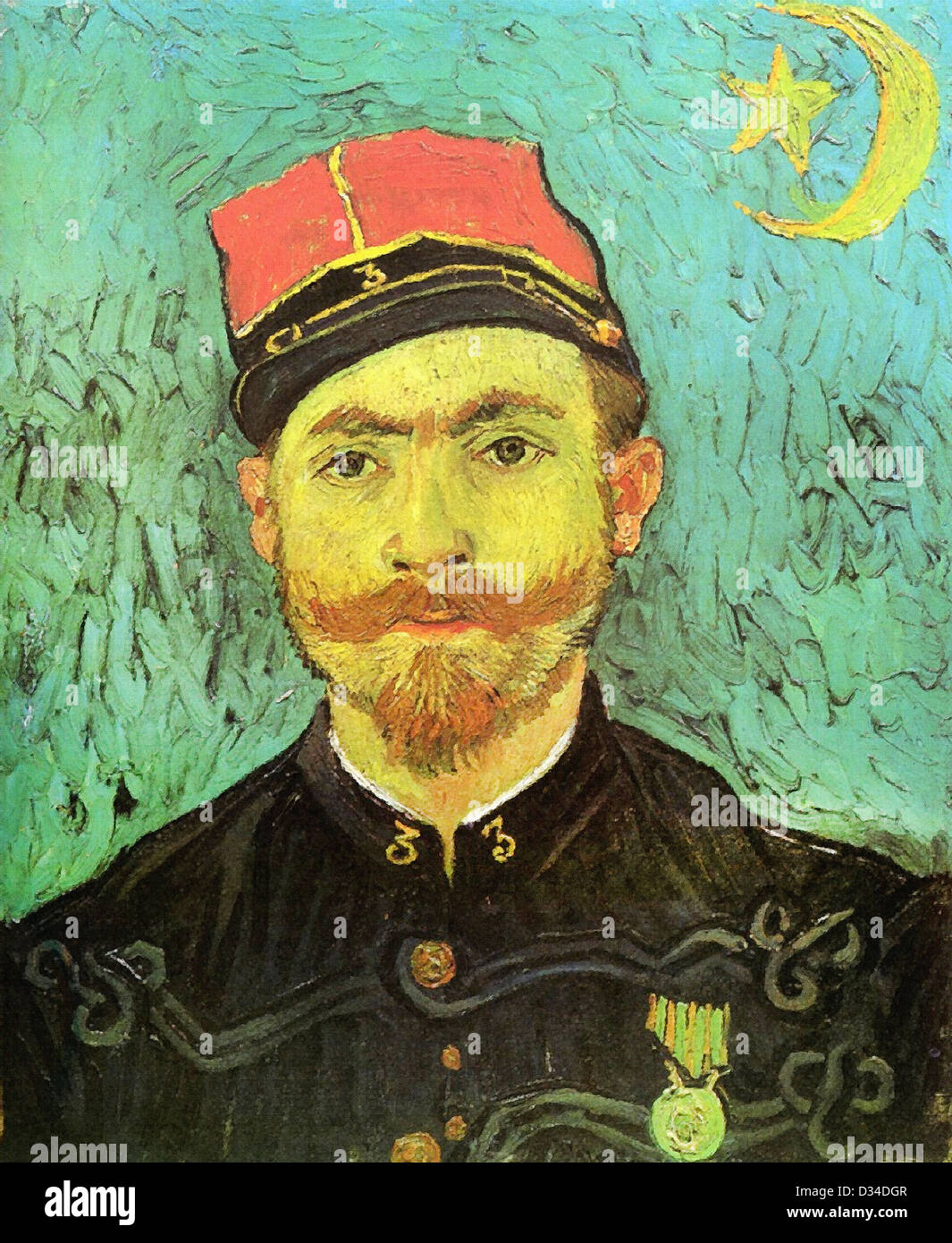 Vincent van Gogh, Portrait of Milliet, Second Lieutnant of the Zouaves. 1888. Oil on canvas. Post-Impressionism. Stock Photo