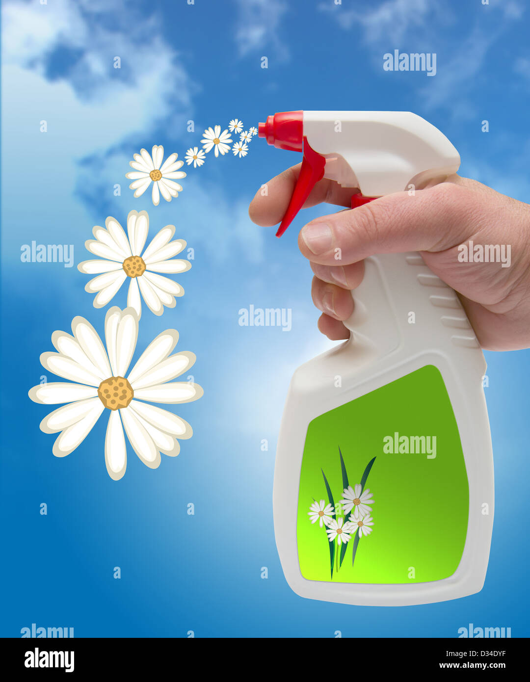 ecological and scented spray cleaner Stock Photo
