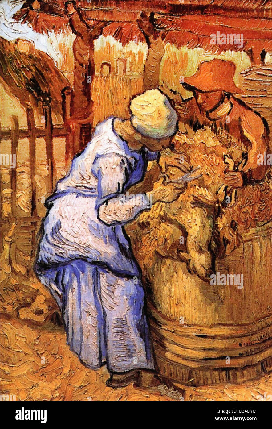 Vincent van Gogh, SheepShearers, The after Millet. 1889. Post