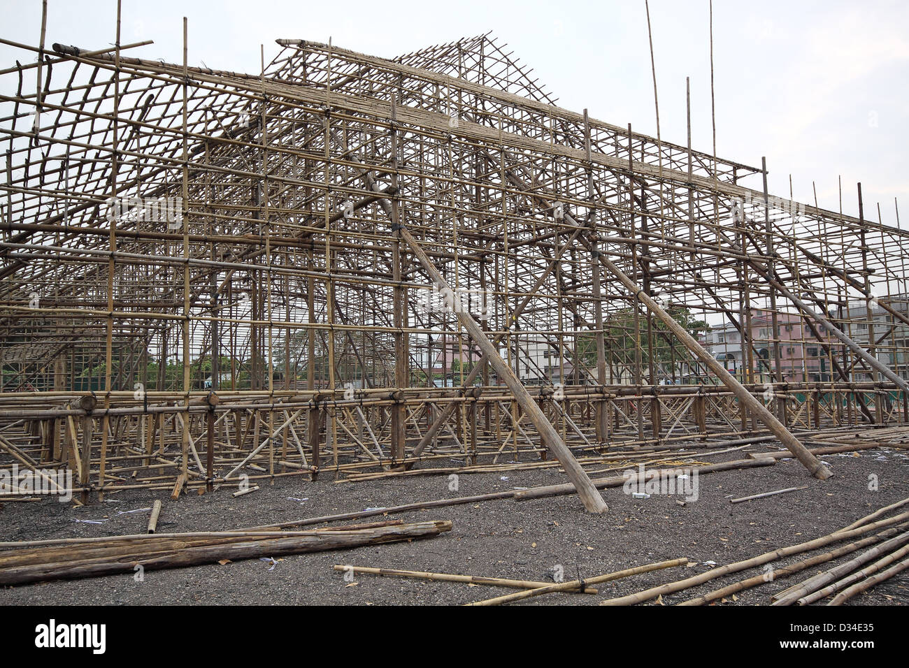 Scaffolding Stage, china bamboo opera building Stock Photo