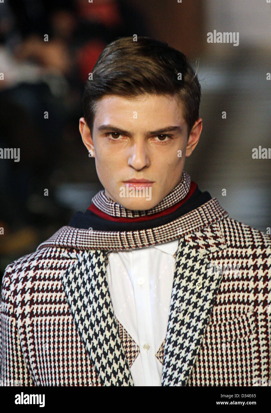 New York, USA. 8th February 2013. A model presents a creation by Tommy Hilfiger during the Fashion Week in New York City, USA, 08 February 2013. The Fall 2013 collections are presented from 07 to 14 February. Photo: Christina Horsten/dpa/Alamy Live News Stock Photo