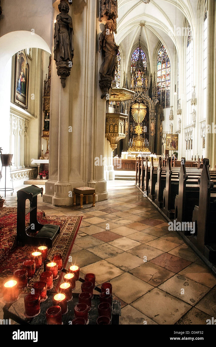 Interior of The Church of St Mary on the Strand. Maria am Gestade, Vienna, Austria. Stock Photo