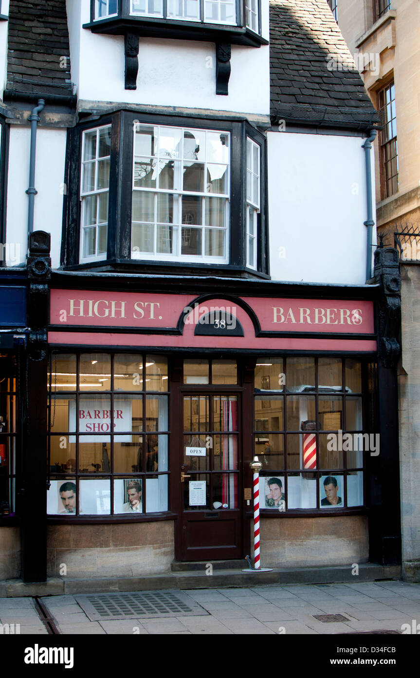 High Street Barbers, Oxford, UK Stock Photo