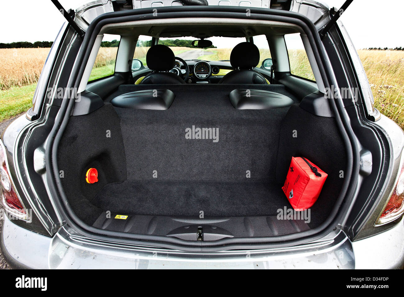 BMW Electric powered Mini E car, boot space Stock Photo