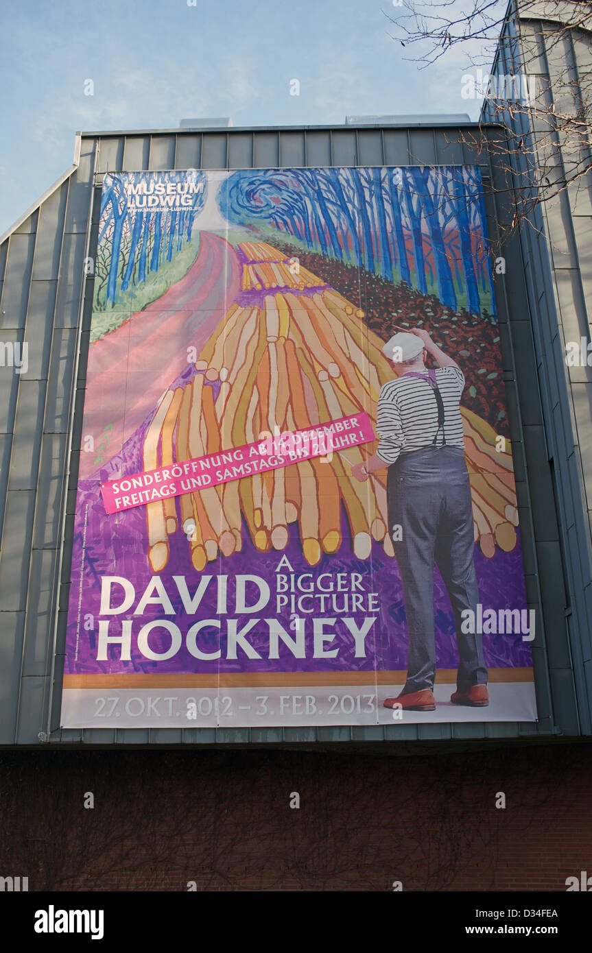 David Hockney 'A Bigger Picture' exhibition at the Ludwig museum, Cologne, Germany. Stock Photo