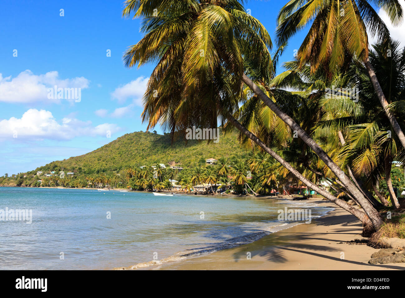 Laborie Bay on the south west coast of St Lucia and the Caribbean Sea Stock Photo