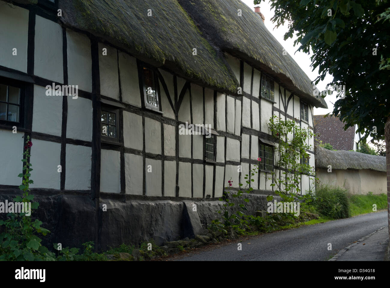 Thatched Cottage in Church Street, East Hendred, Wantage, Oxfordshire, England, UK Stock Photo