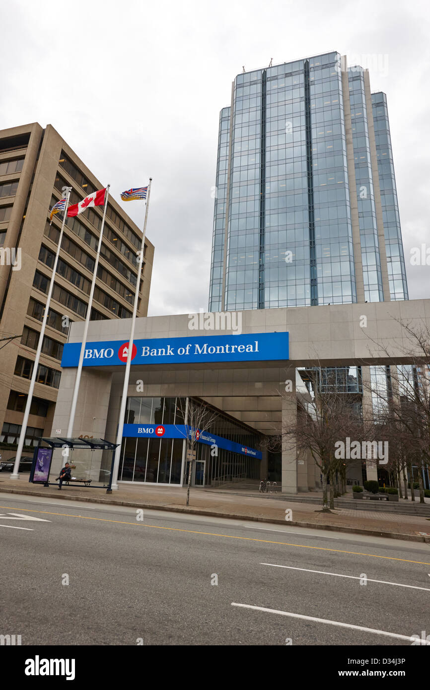 bank of montreal and 401 west georgia tower in downtown Vancouver BC Canada Stock Photo