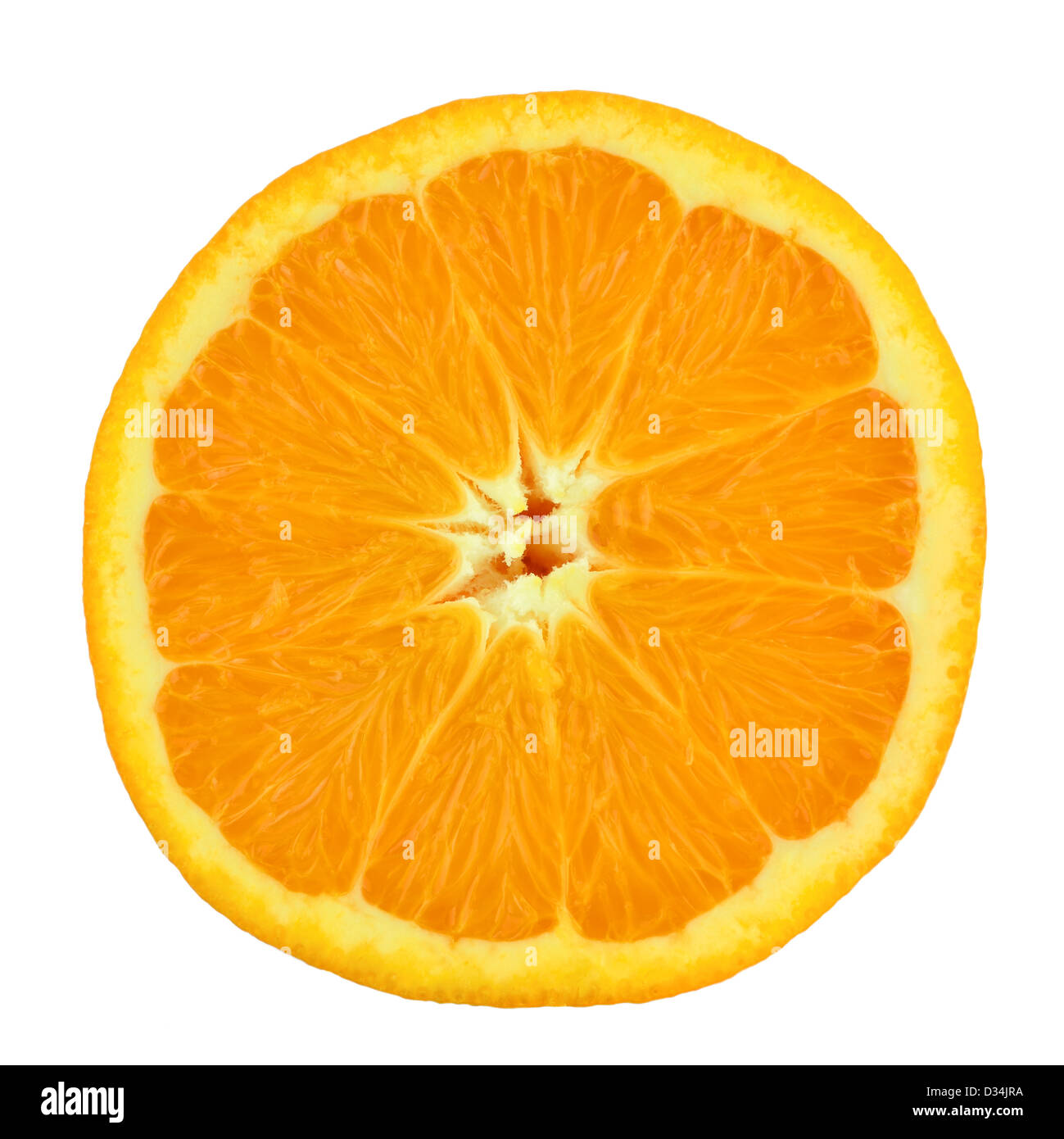 slice of orange isolated on white background Stock Photo - Alamy