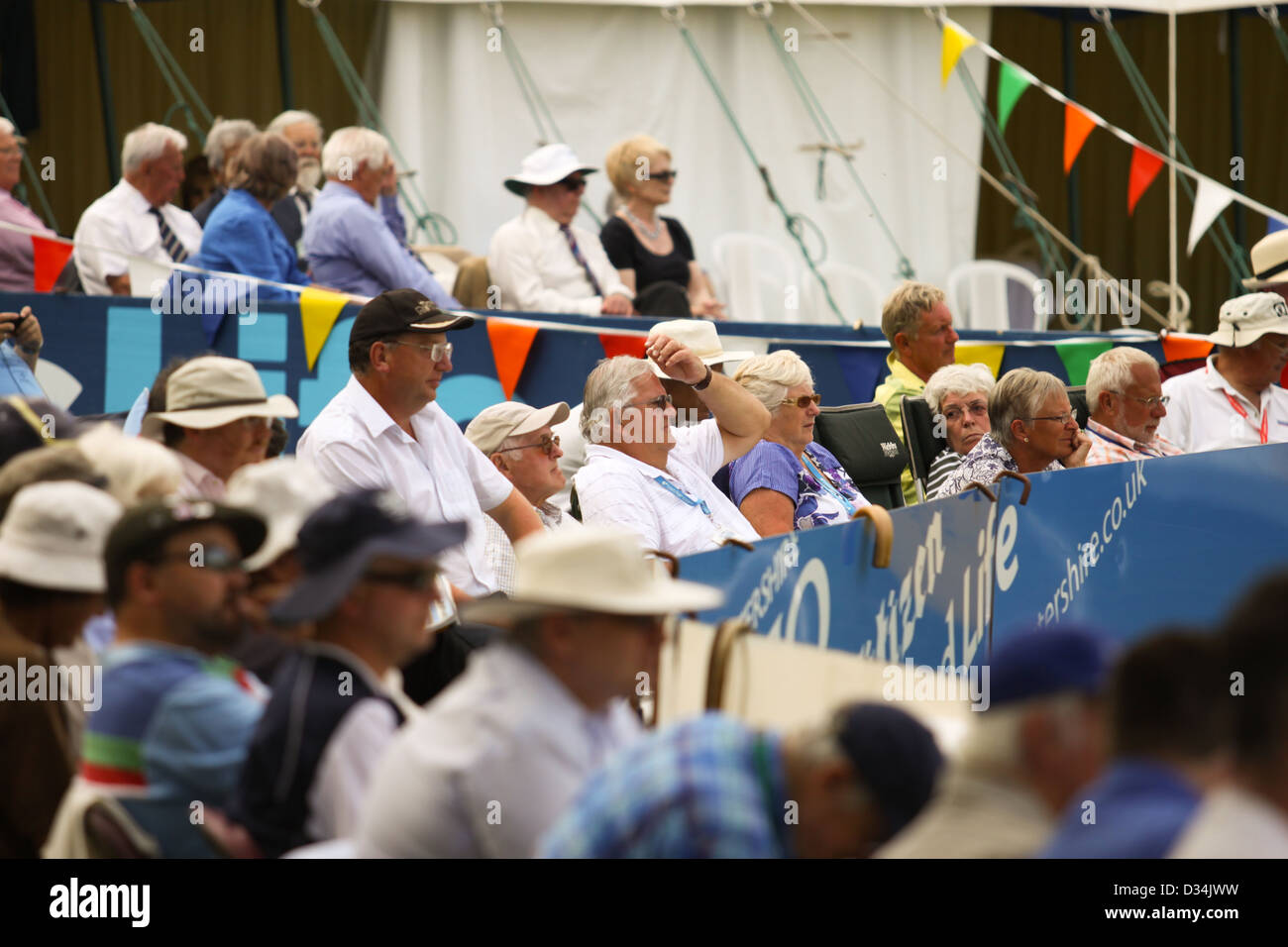 Spectators watching cricket at the Cheltenham cricket festival Stock Photo
