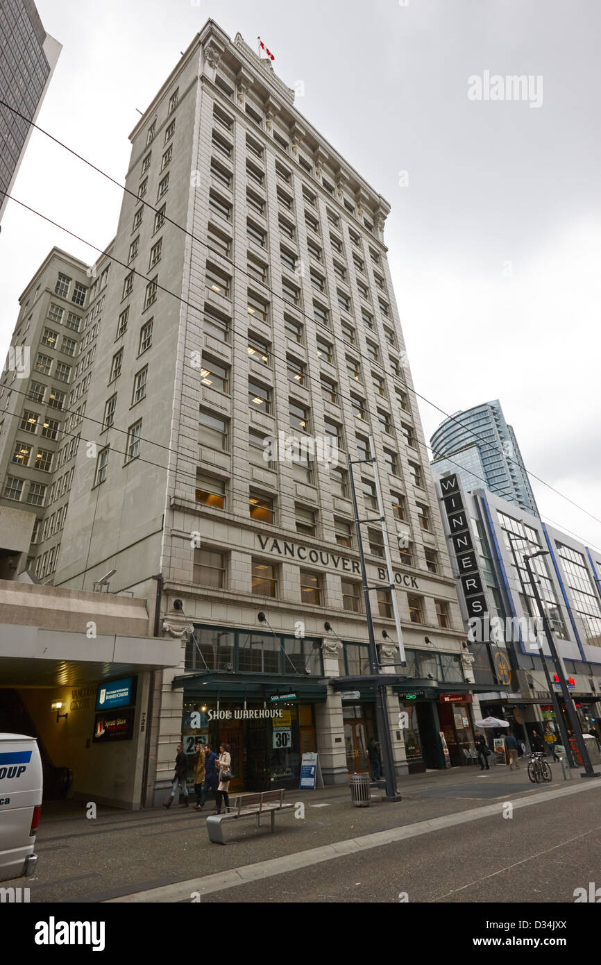 Vancouver block historic building granville street shopping area BC