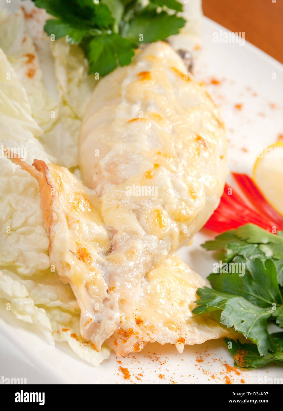 Squid Stuffed with Fish and Vegetables.Italian cuisine Stock Photo - Alamy