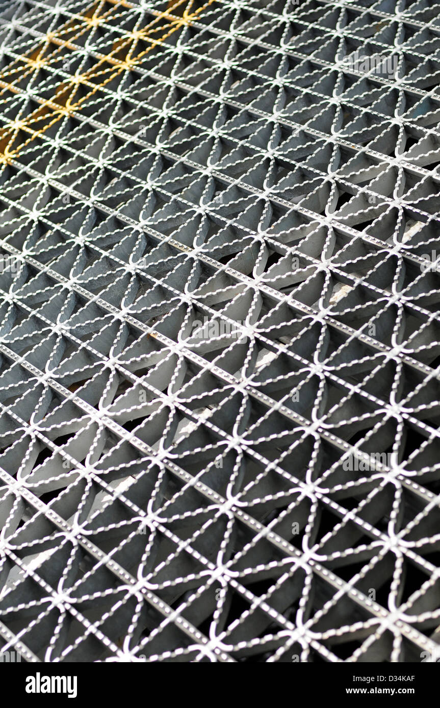 Textured metal grate texture from a bridge Stock Photo