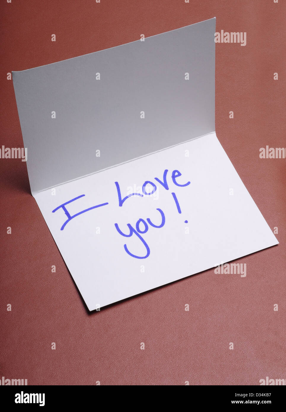 A handwritten note saying I love you Stock Photo - Alamy
