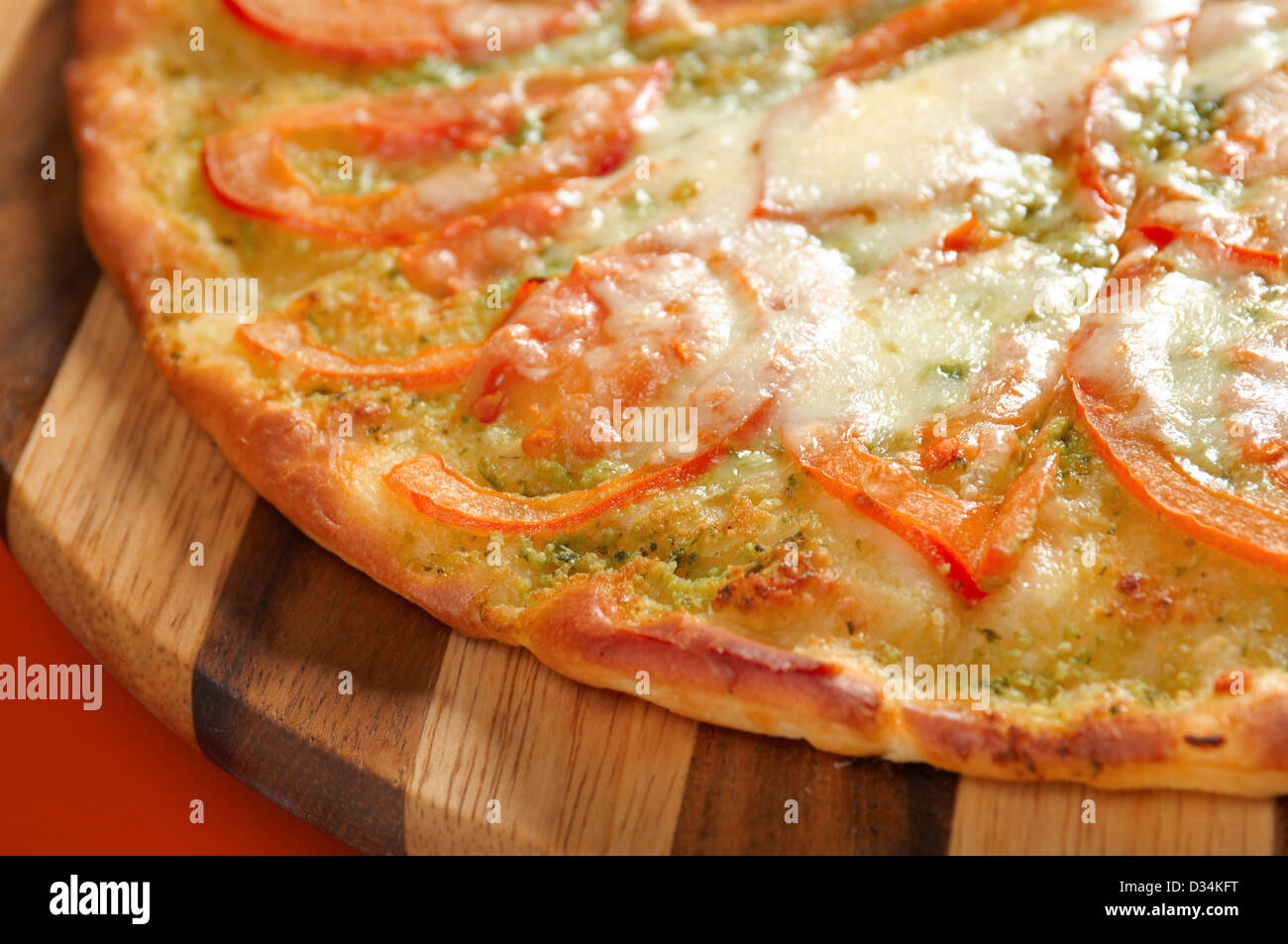 Pizza with tomato and cheese . italian kitchen. Studio Stock Photo