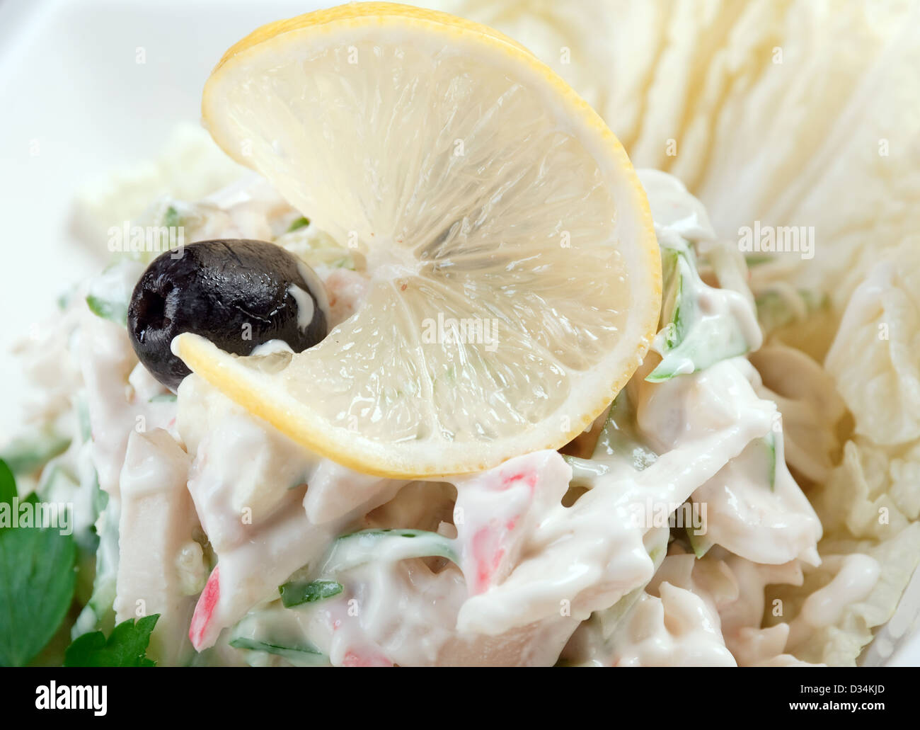 Italian cuisine.salad seafoods. Stock Photo