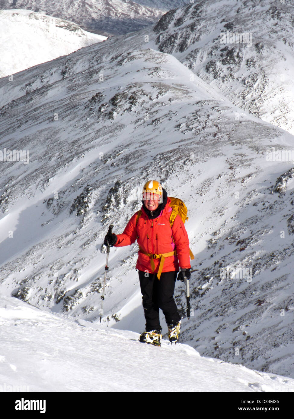 Female mountaineer Adele Pennington in Glencoe Scotland Stock Photo